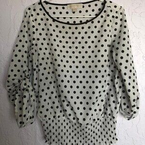 MICHAEL KORS  BLACK POLKA DOT SIZE S BLOUSE